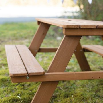 roba® Kindersitzgruppe Picknick for 4 Outdoor Deluxe, Teakholz, mit abgerundeten Ecken