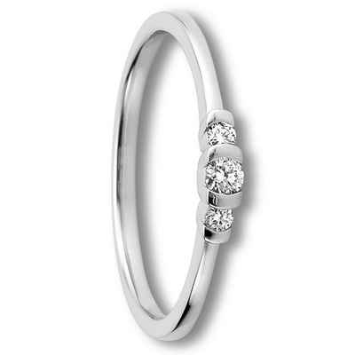 ONE ELEMENT Diamantring 0.11 ct Diamant Brillant Ring aus 585 Weißgold, Damen Gold Schmuck