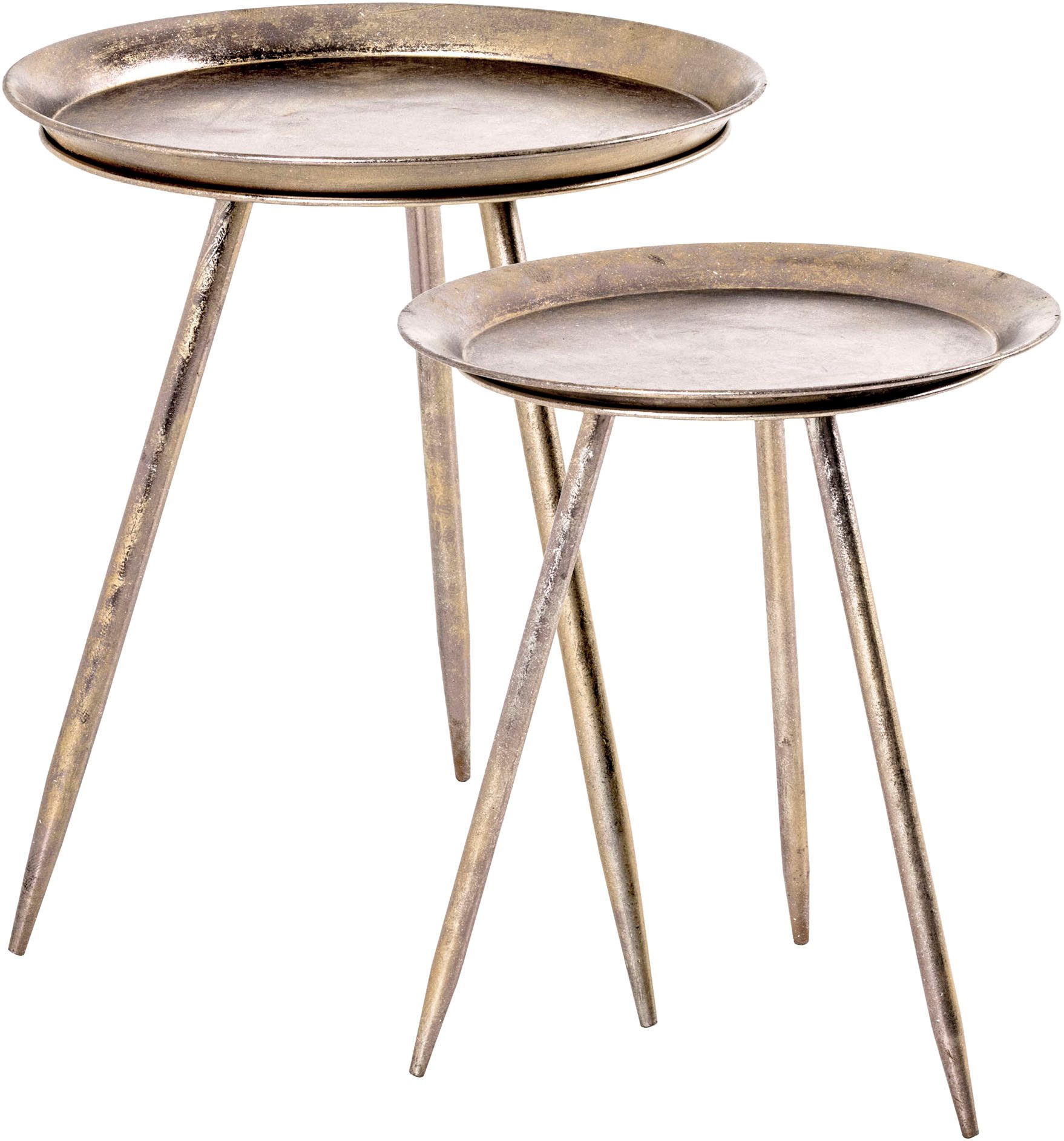 HAKU Beistelltisch Sofatisch, Wohnzimmertisch (1-St), rund - aus Metall Kupfer - Ø/H 38/47 cm