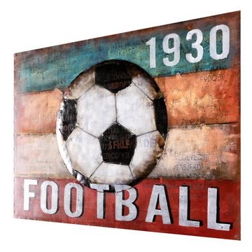 Home4Living Metallbild Wandbild 3D 80x60cm handmade Unikat Relief, Soccer, handgefertigt