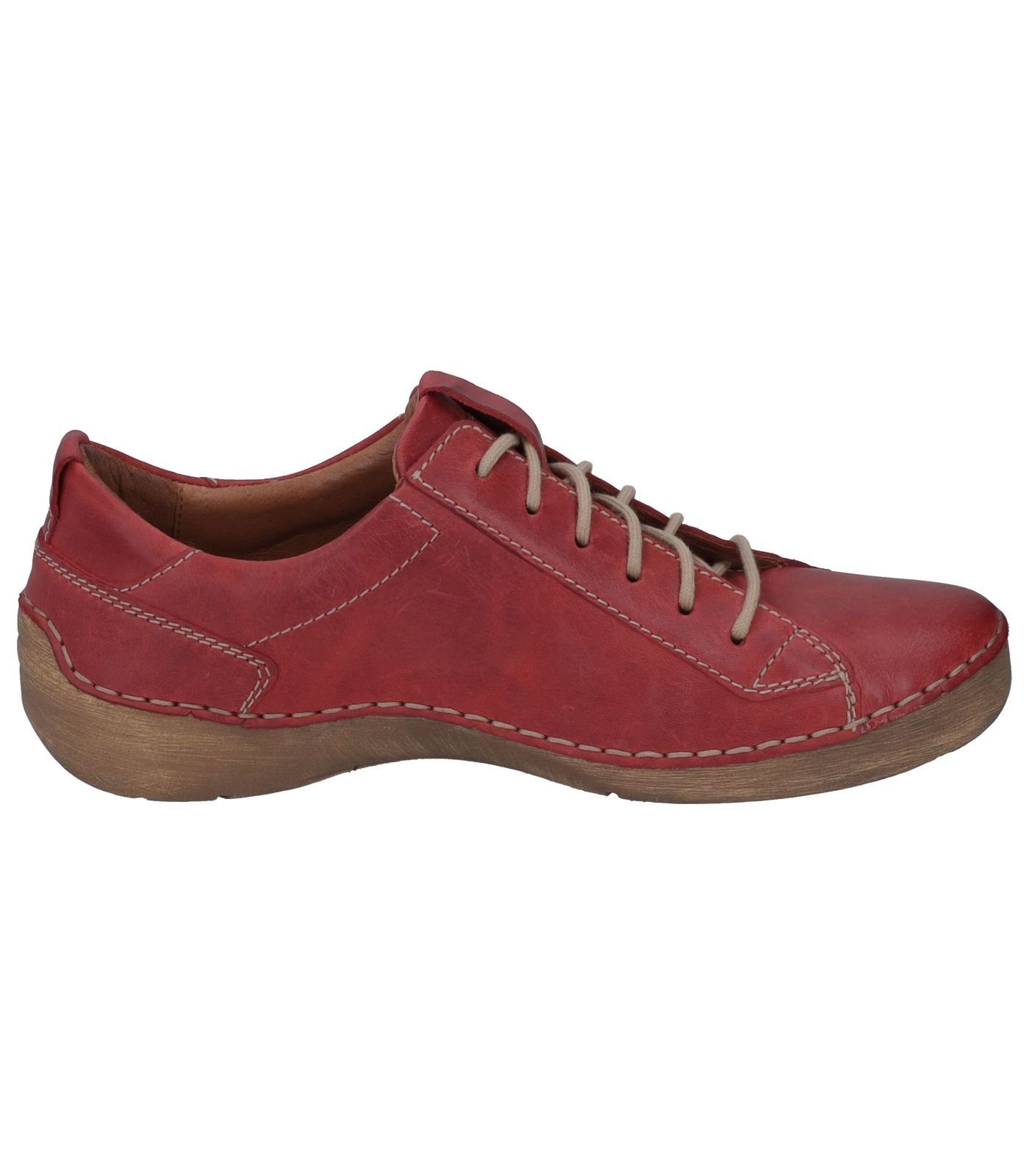 Seibel Josef Halbschuhe Rot Leder Schnürschuh