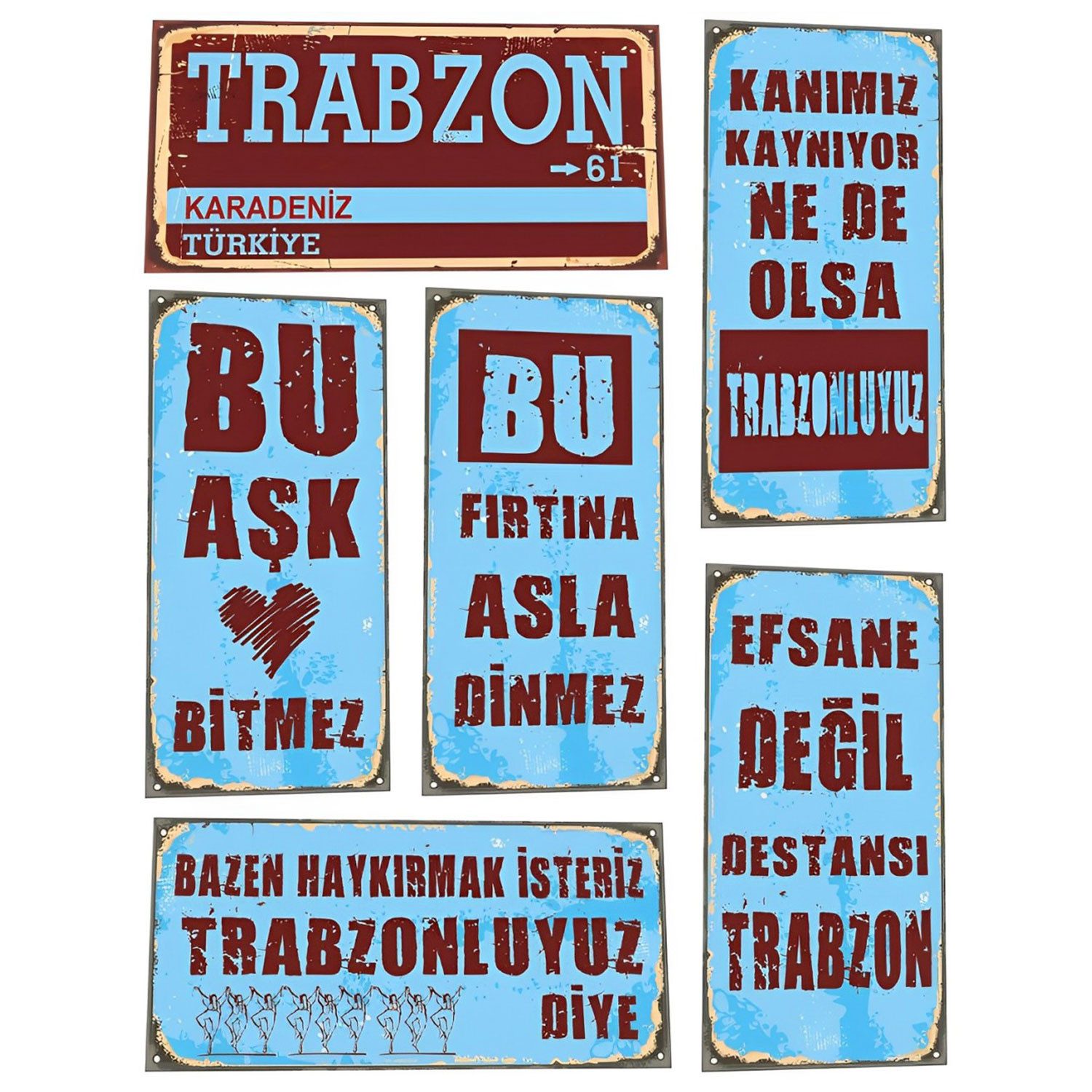 Jungengel Wandbild Trabzon 6-Teilig Karadeniz 61 Wandbehänge Trabzonspor Wandposter, Trabzon (6 St), 6x-Teiliges Set, Einfache Wandmontage, Vintage & Retro
