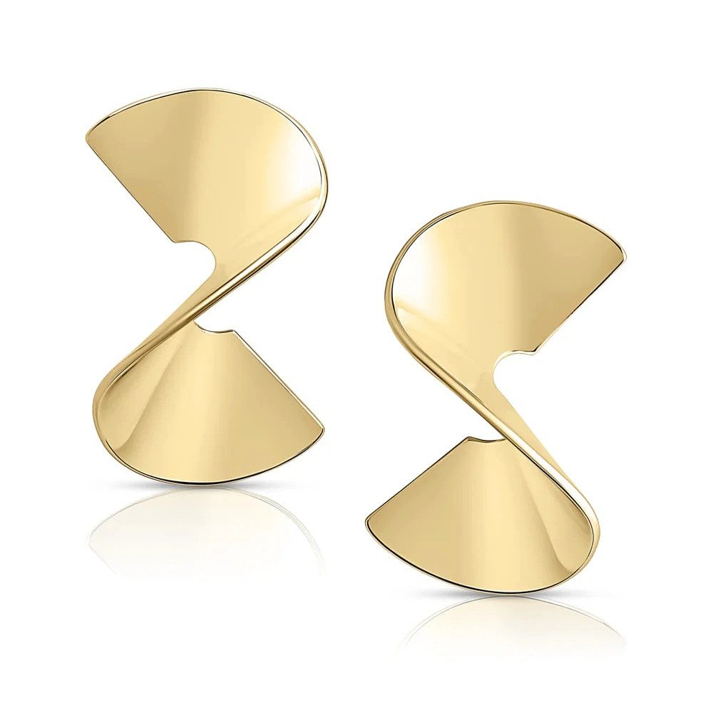 CLASSYANDFABULOUS Jewelry Ohrring-Set Sculptural Twist Earrings - Gold