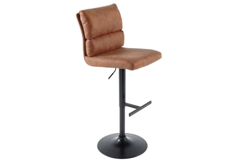riess-ambiente Barhocker COMFORT antik braun/schwarz - Microfaser, Metall, höhenverstellbar (Einzelartikel, 1 St), Drehbarer Stuhl mit Lehne - ideal für Wohn- und Esszimmer oder Küche