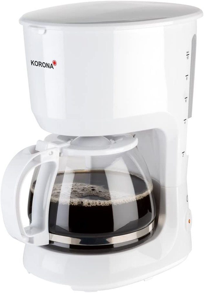 KORONA Filterkaffeemaschine Kaffeemaschine Standard, 1.25l Kaffeekanne,  Papierfilter 1x4, 10331 Kaffeeautomat, Solide Filter-Kaffee-Maschine, mit  Glaskanne, 1,25 Liter Kapazität, 750 Watt, für 10 Tassen,  Abschaltautomatik, Anti-Tropf-Funktion ...