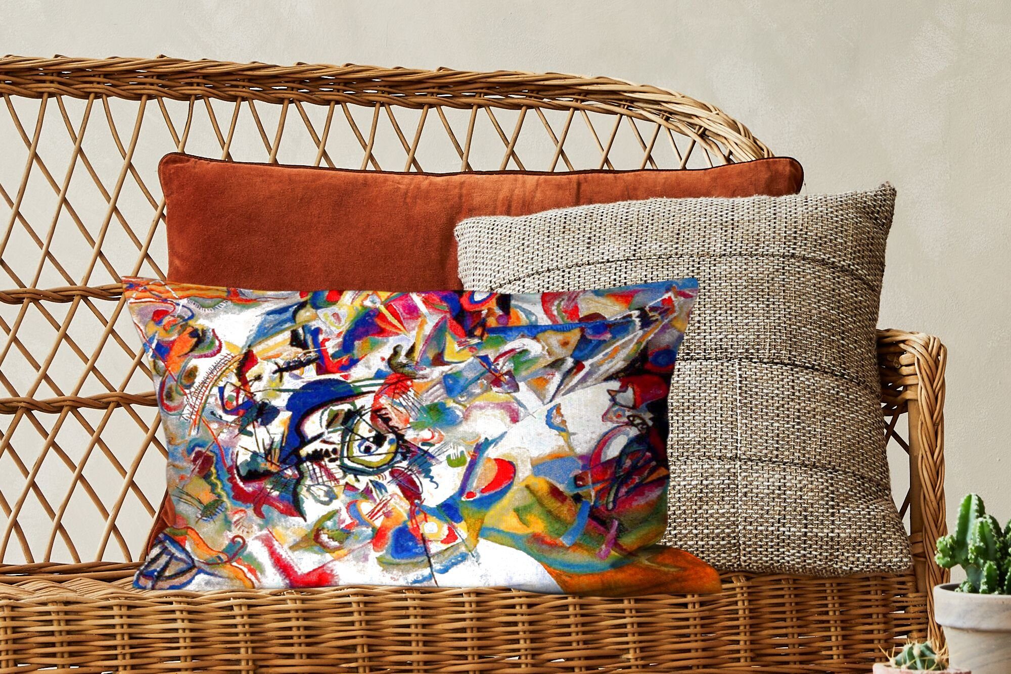 Wassily MuchoWow Füllung, Zierkissen, 7 Schlafzimmer von Kandinsky, mit Dekokissen Dekoration, Wohzimmer Gemälde - Komposition Dekokissen