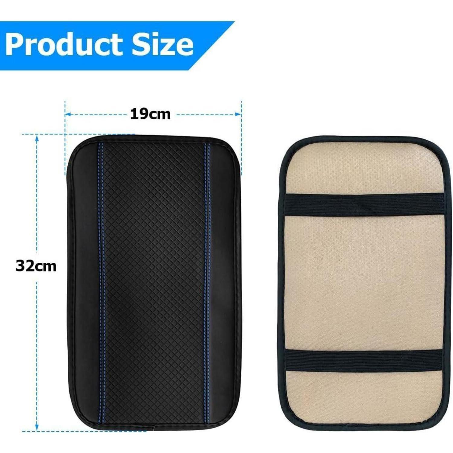 Luxury Collection Universal Floor Mats Armrest Cushions Leather Center Console Armrest Car Seats Black Blue