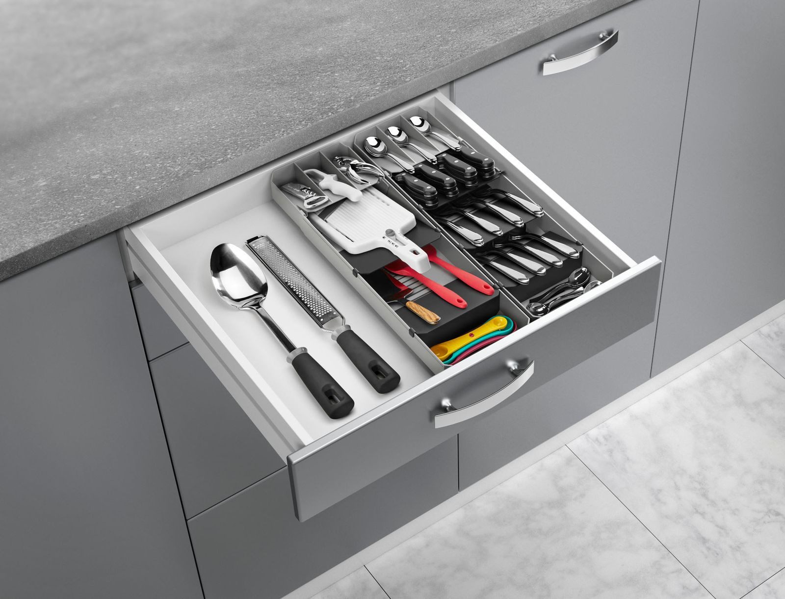 Gravidus Besteckeinsatz Besteck Organizer Schublade Schubladeneinsatz Besteckkasten