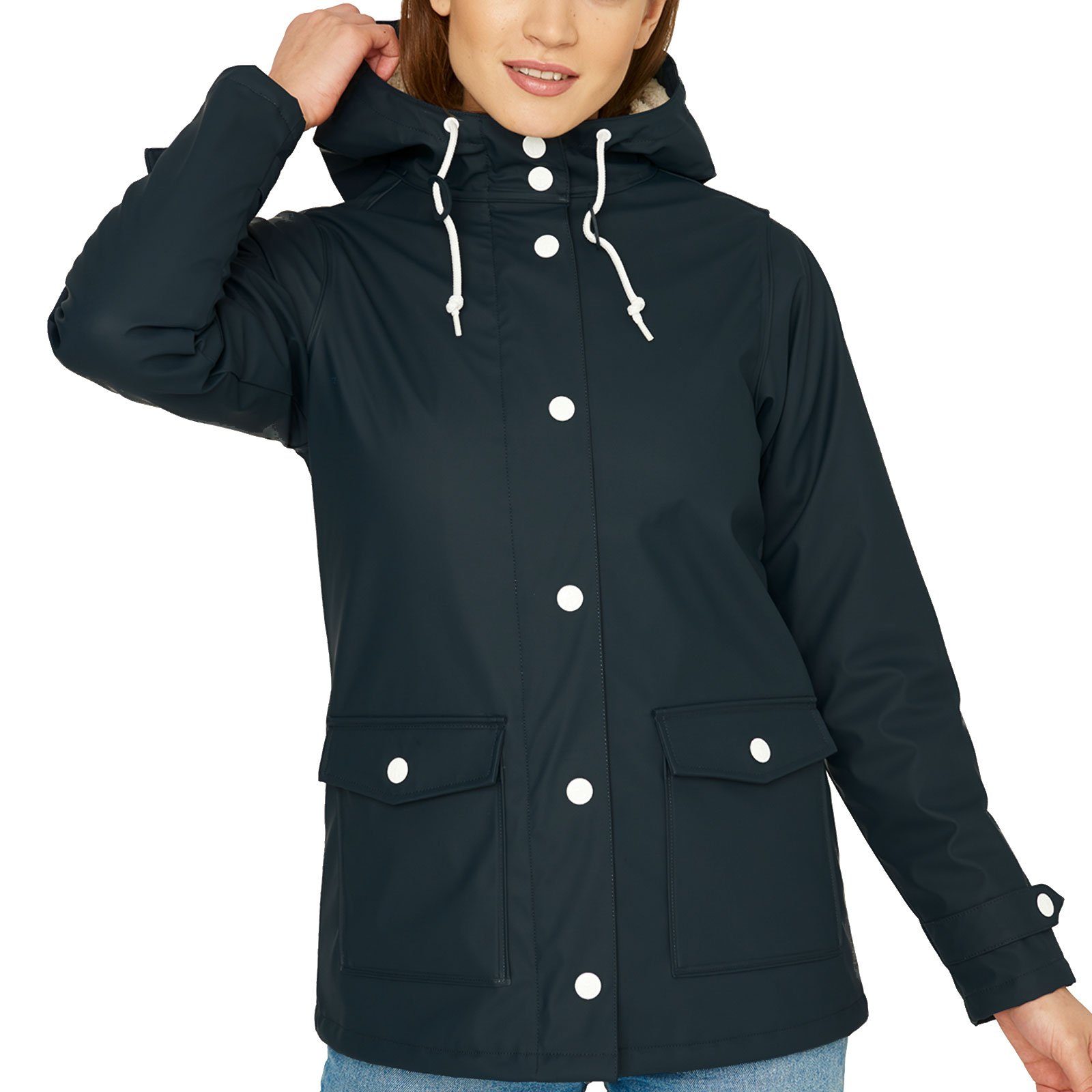 Derbe Regenjacke Pensholm mit weichem Teddy-Innenfutter
