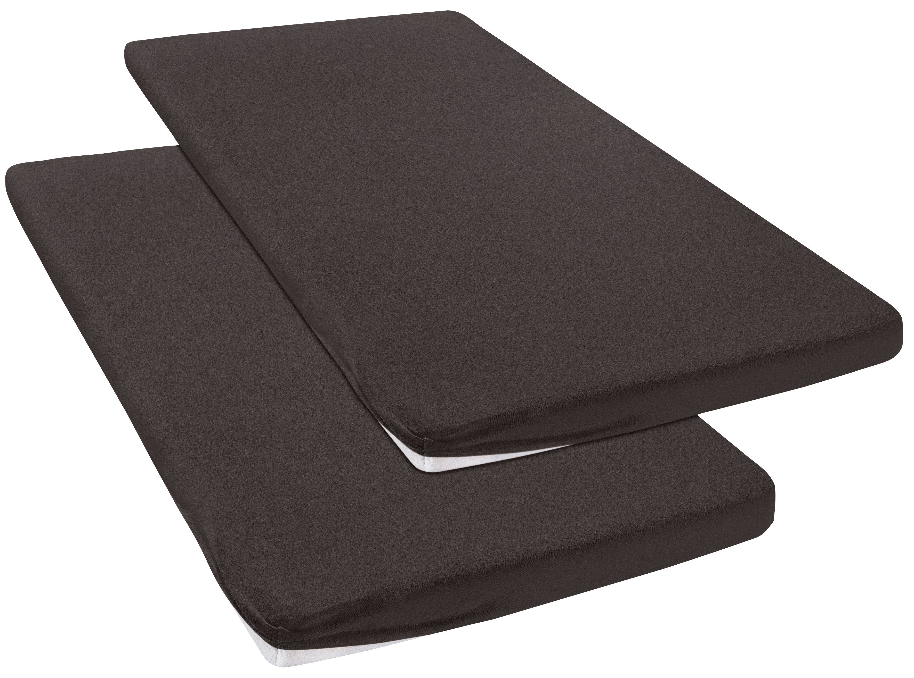 OTTO home Spannbettlaken Topper Basic, in Gr. 90x200, 140x200 oder 180x200 cm, Baumwoll-Jersey, Gummizug: rundum, (2 Stück), Baumwolle, Matratzen bis 8 cm Höhe, Bettlaken, Spannbetttuch, Laken