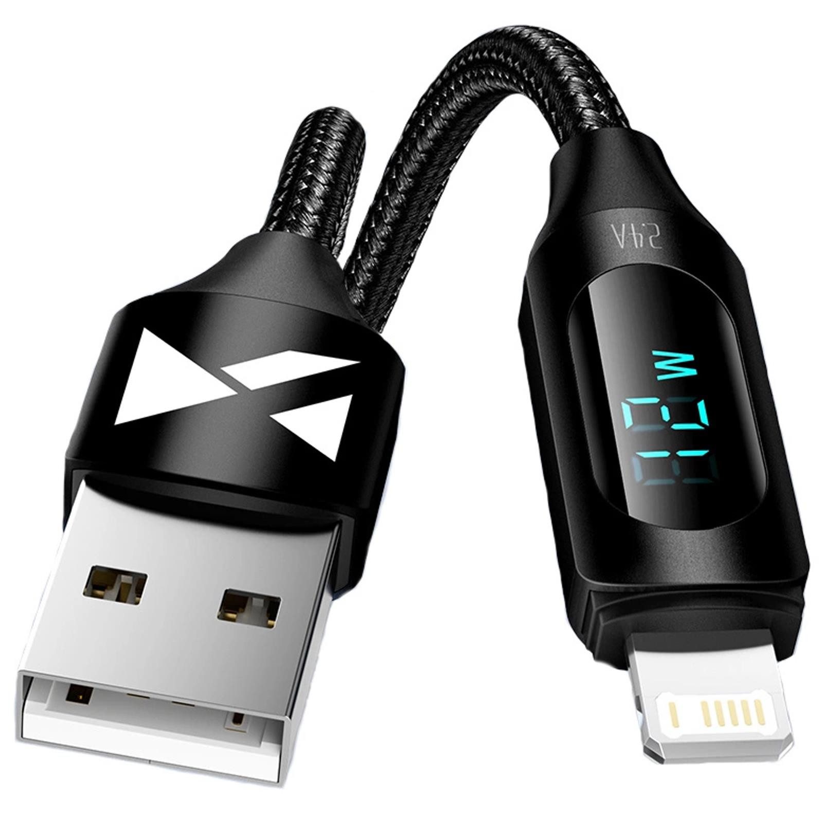 Wozinsky Wozinsky WUALC1 USB Schnell Lade Kabel Smartphone-Kabel, Lightning, USB Typ A (100 cm), für iPhone iPad Daten Display USB Typ A Lightning Anschluss kurz 1m