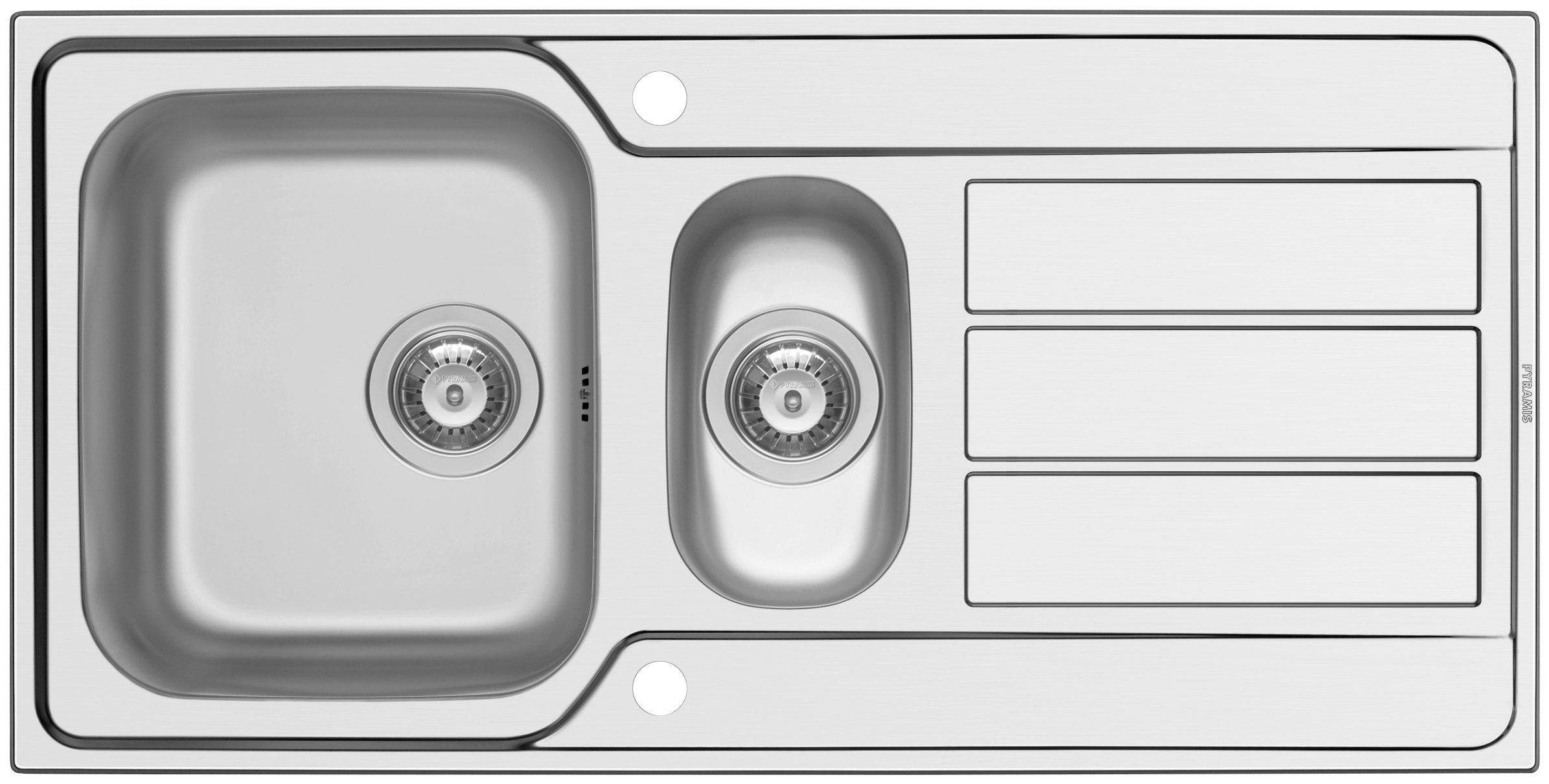 Pyramis Edelstahlspüle Athena, rechteckig, 100/50 cm
