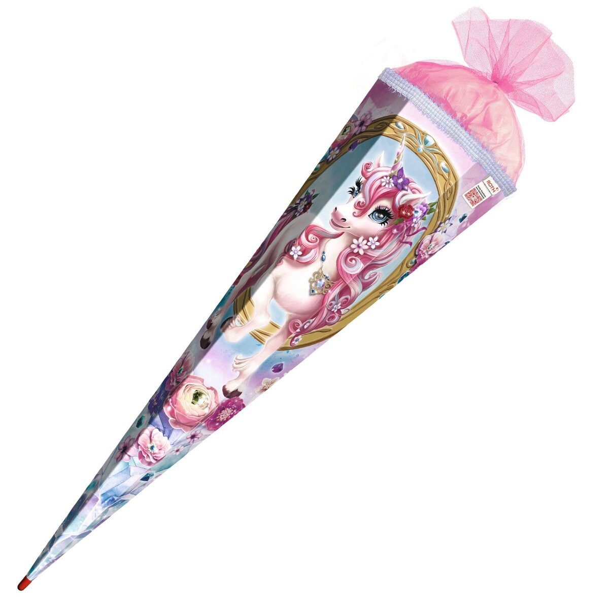 Roth Ideen Schultüte Schultüte Einhorn Beauty - sechseckig 85 cm mit Glanzfolie