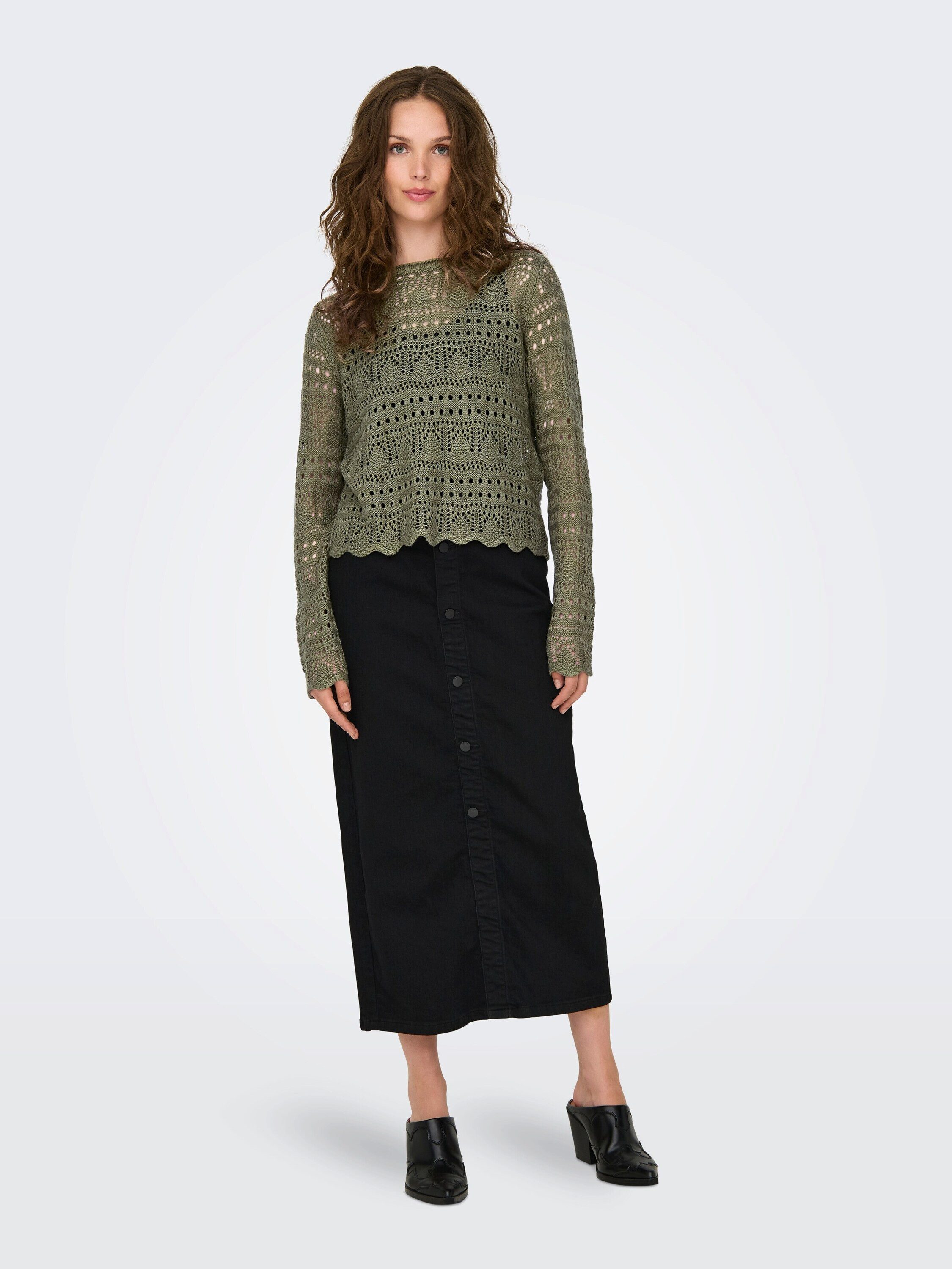 JDY Rundhalspullover JDYSun (1-tlg) Lochmuster günstig online kaufen