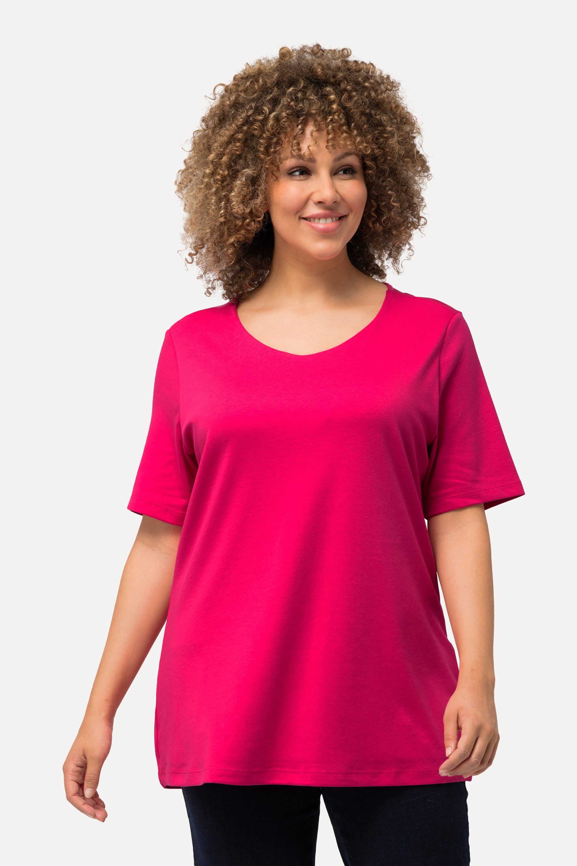 Ulla Popken T-Shirt Shirt doppellagige Vorderseite günstig online kaufen