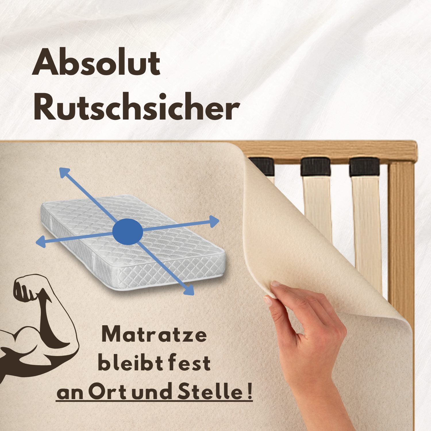 Matratzenschoner Hochwertiger Lattenrostschoner – Atmungsaktive Matratzenunterlage flex it, Besonders rutschfest, Allergiker geeignet, deutsche Markenqualität
