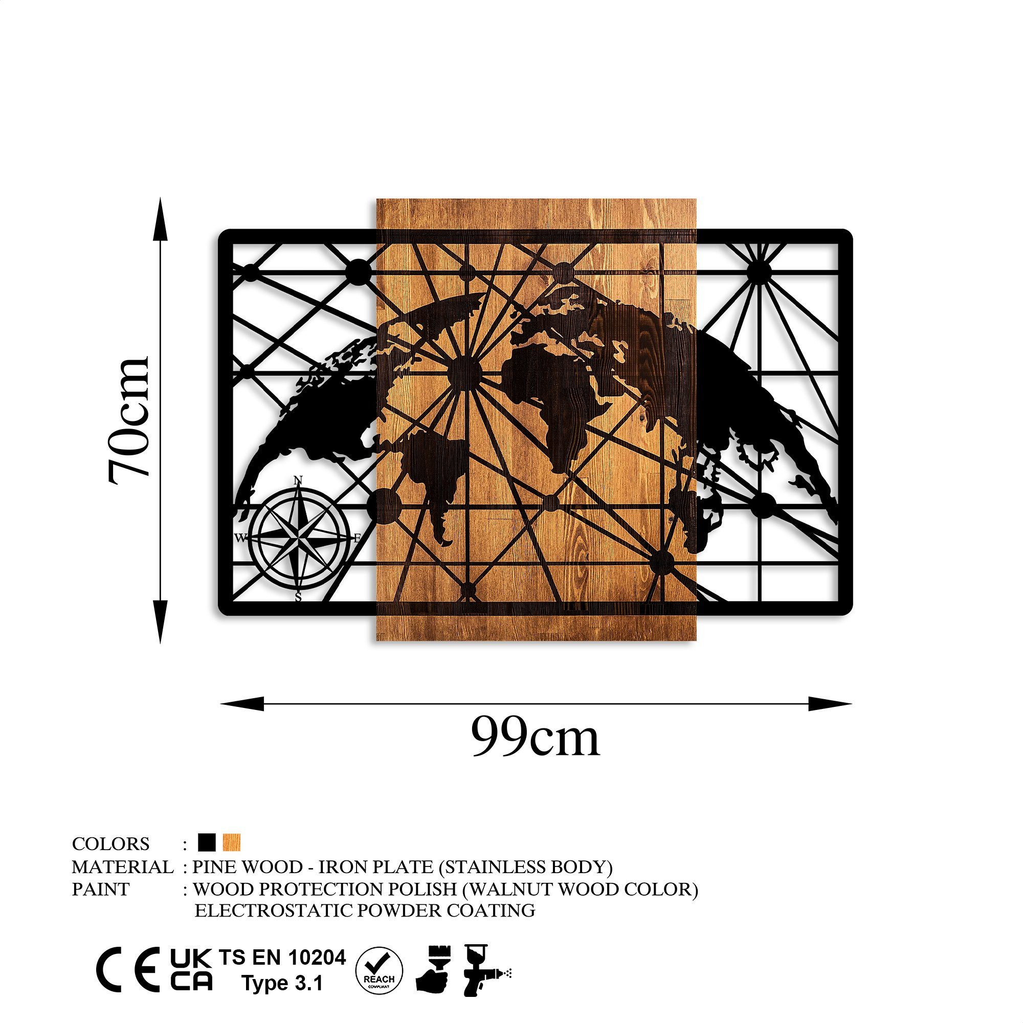 Wallity Wanddekoobjekt 100% WOODEN