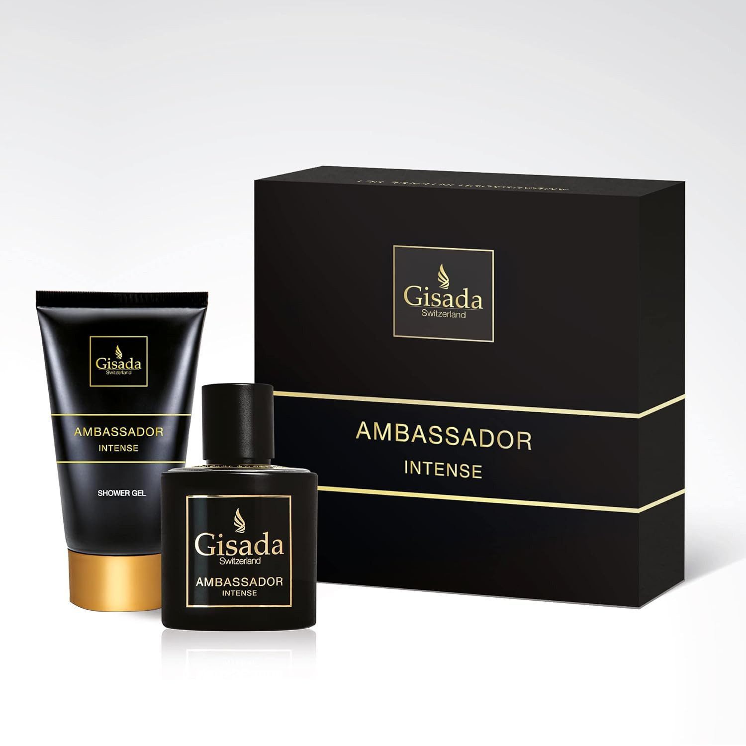Gisada Pflege-Geschenkset Gisada Ambassador Intense Geschenkset – EdP + Shower Gel, 2-tlg., Set mit Duft & Pflege – frische Würze trifft holzige Intensität