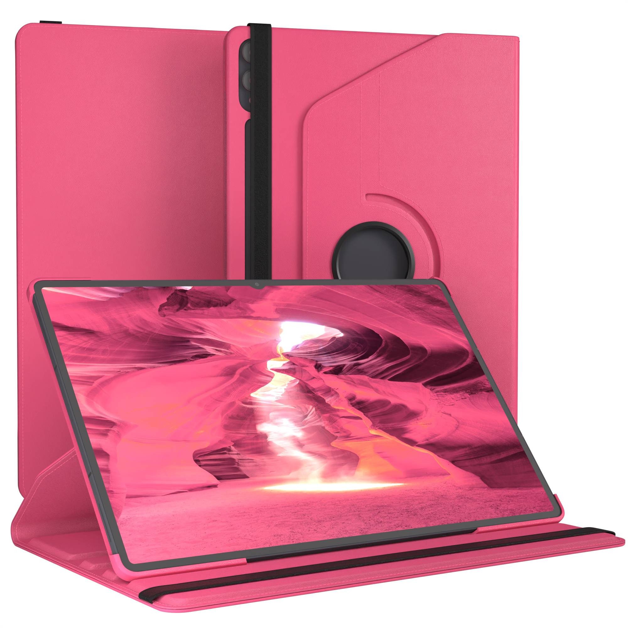 EAZY CASE Tablet-Hülle Rotationcase für Samsung Galaxy Tab S11 Ultra 14,6 Zoll, Klapphülle zum Aufstellen Rundum Hülle Book Tablet Slim Klappcase Pink