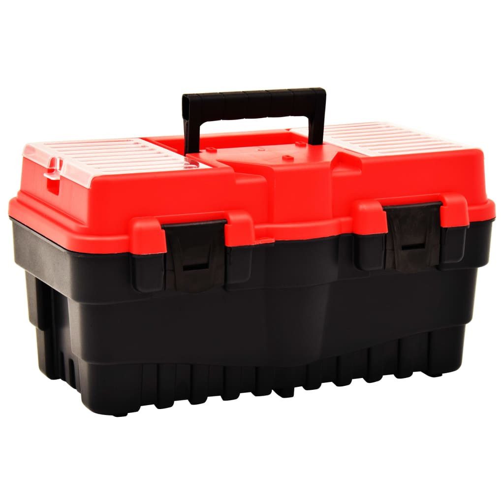 vidaXL Werkzeugbox Werkzeugkoffer Kunststoff 462 x 256 x 242 mm Rot
