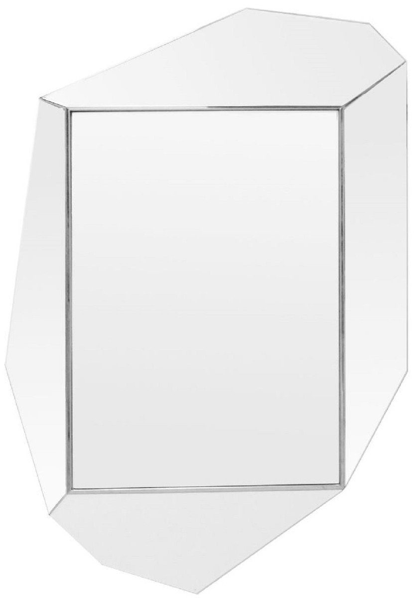 Casa Padrino Wandspiegel Luxus Wandspiegel Silber 80 x H. 120 cm - Moderner Designer Spiegel - Luxus Deko Accessoires