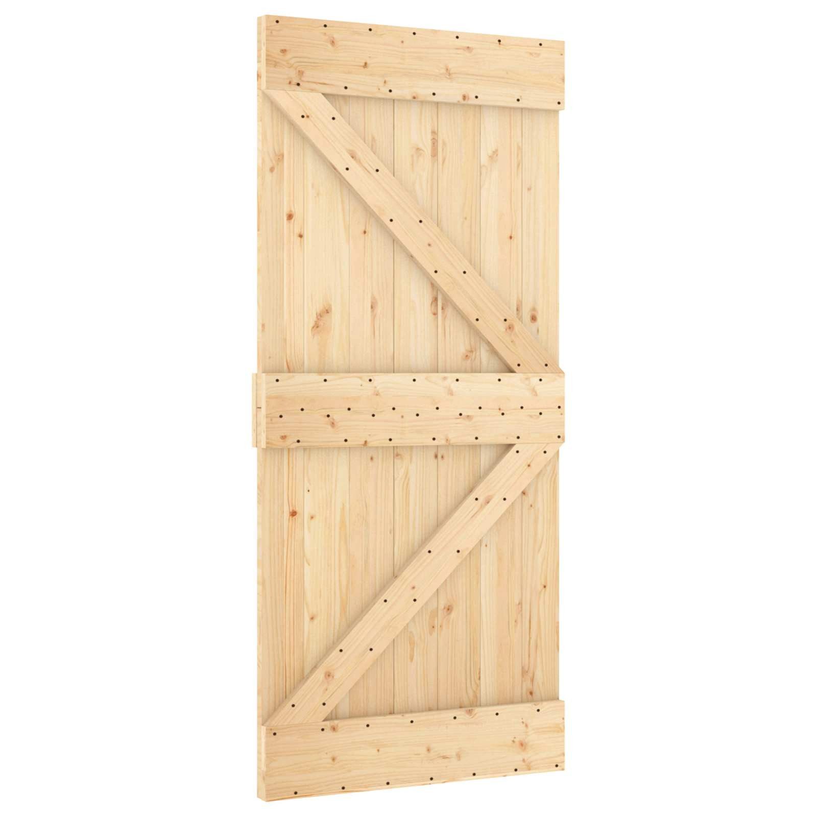 vidaXL Schiebetür Tür NARVIK 95 x 210 cm Massivkiefer (Unbehandelt) Natur (1-St)