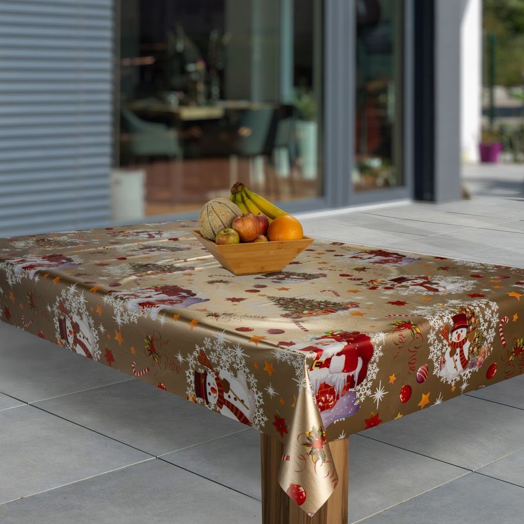 laro Tischdecke Wachstuch-Tischdecke Sterne Weihnachten Weihnachts-Motive