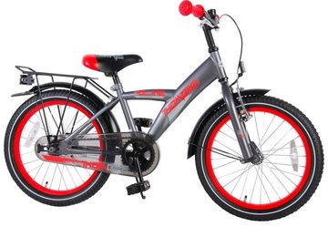 Volare Kinderfahrrad 18 ZOLL Kinder Jungen Fahrrad Kinderfahrrad Jungenfahrrad Kinderrad Jungenrad Bike Rad Rücktritt Rücktrittbremse Volare Thombike Grau Rot 81818, Rücktritt, Gepäckträger, Seitenständer