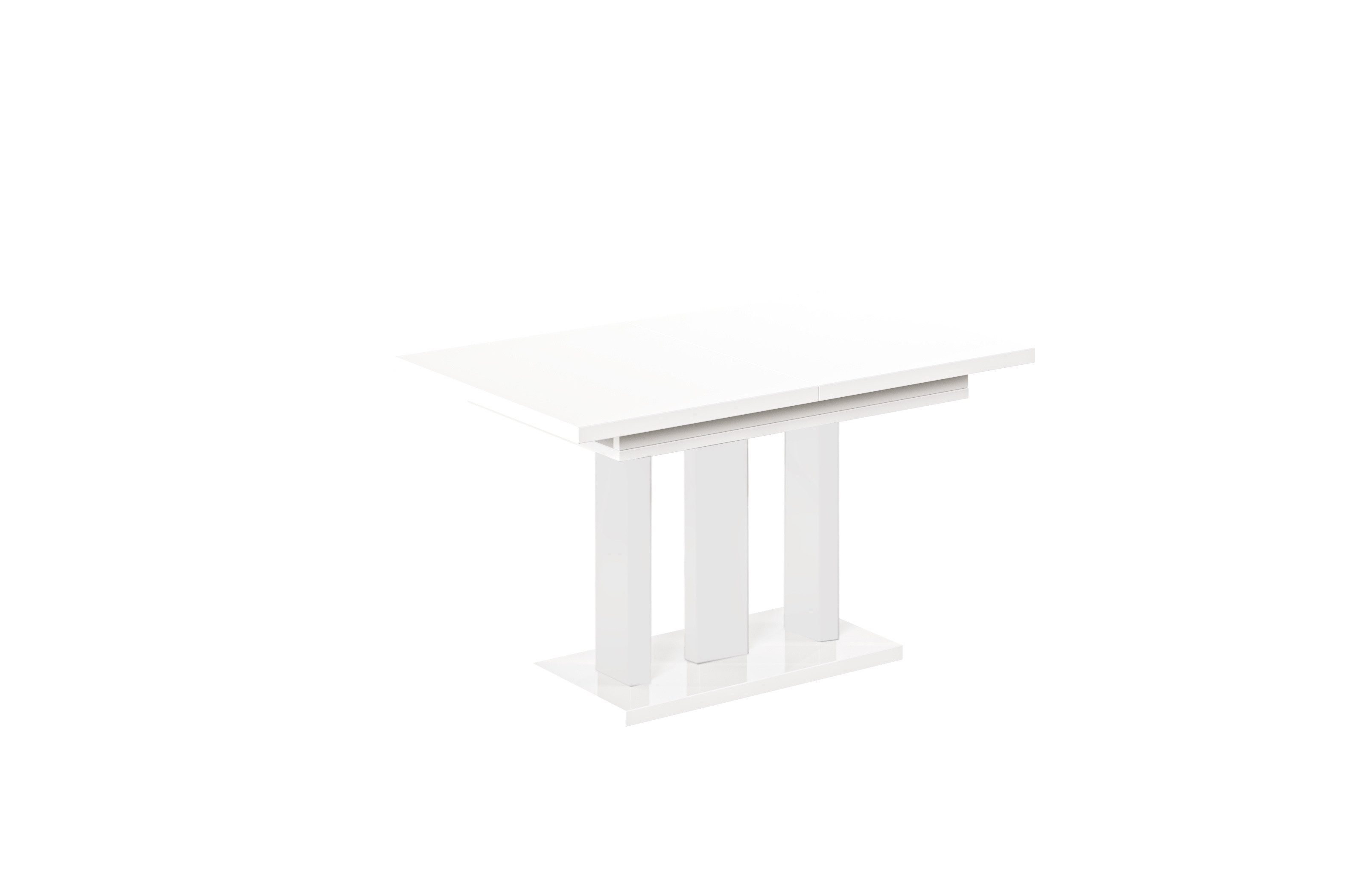 Endo-Moebel Essgruppe "Appia White" 130-210cm ausziehbar, Tischgruppe, 6 Personen, (1 ausziehbarer Esstisch, 6 bequeme Stühle), Synchronauszug, Erweiterbar, Weiße Tischbeine, Säulentisch