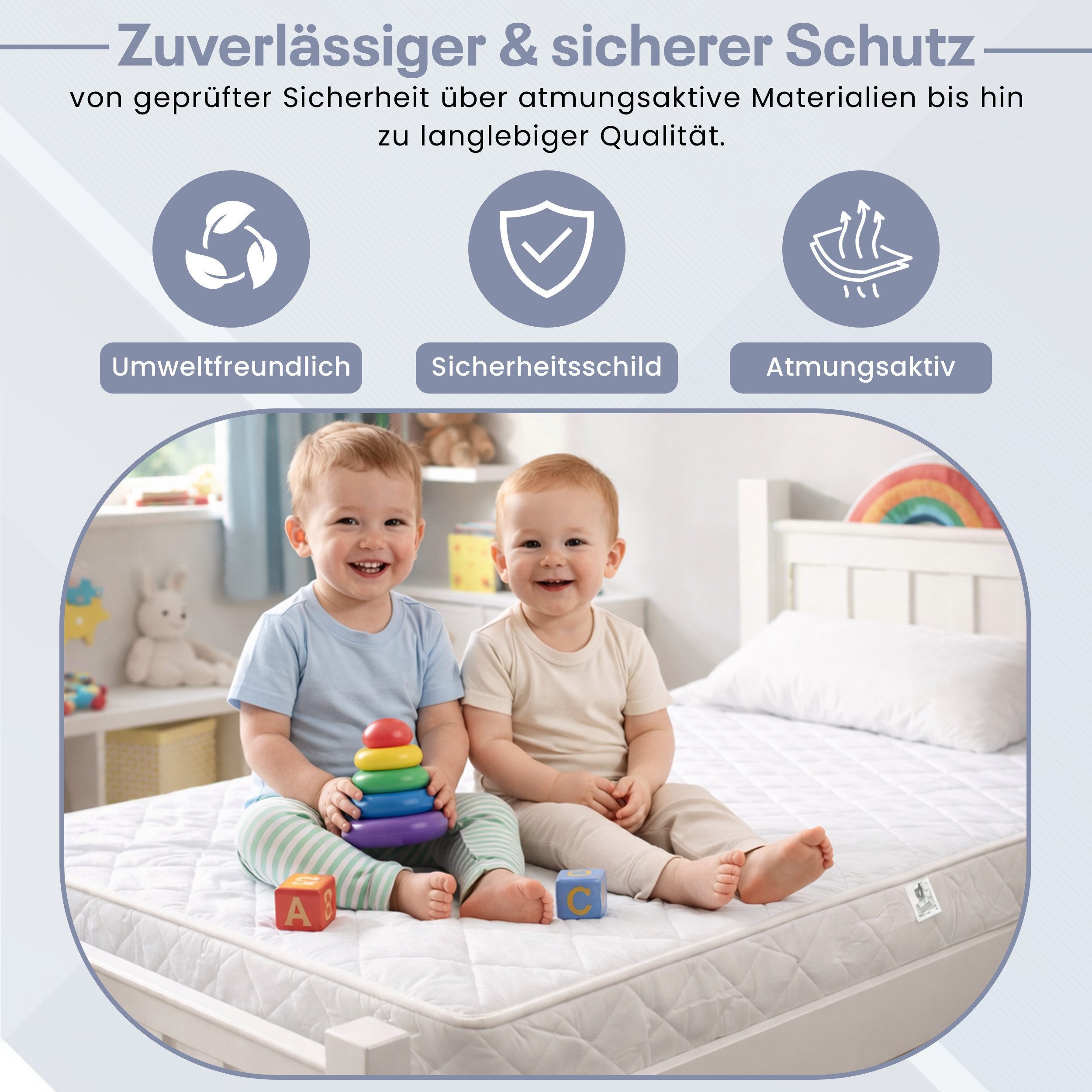 Kindermatratze Best For Kids Babymatratze – Weich, Zertifiziert & Atmungsaktiv, Best for Kids, 11 cm hoch, (1-teilig, 1-teilig), atmungsaktiv, allergikergeeignet, abnehmbarer & waschbarer Bezug