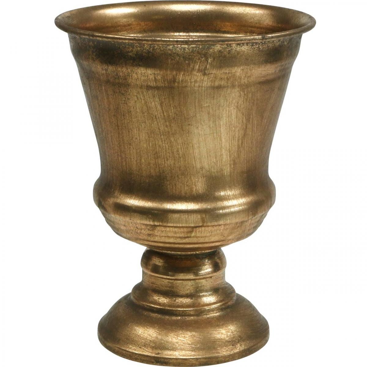 Dekoschale Pokalvase Gold Optik Kelch Antik Deko Metall Vase Ø14cm H18,5cm