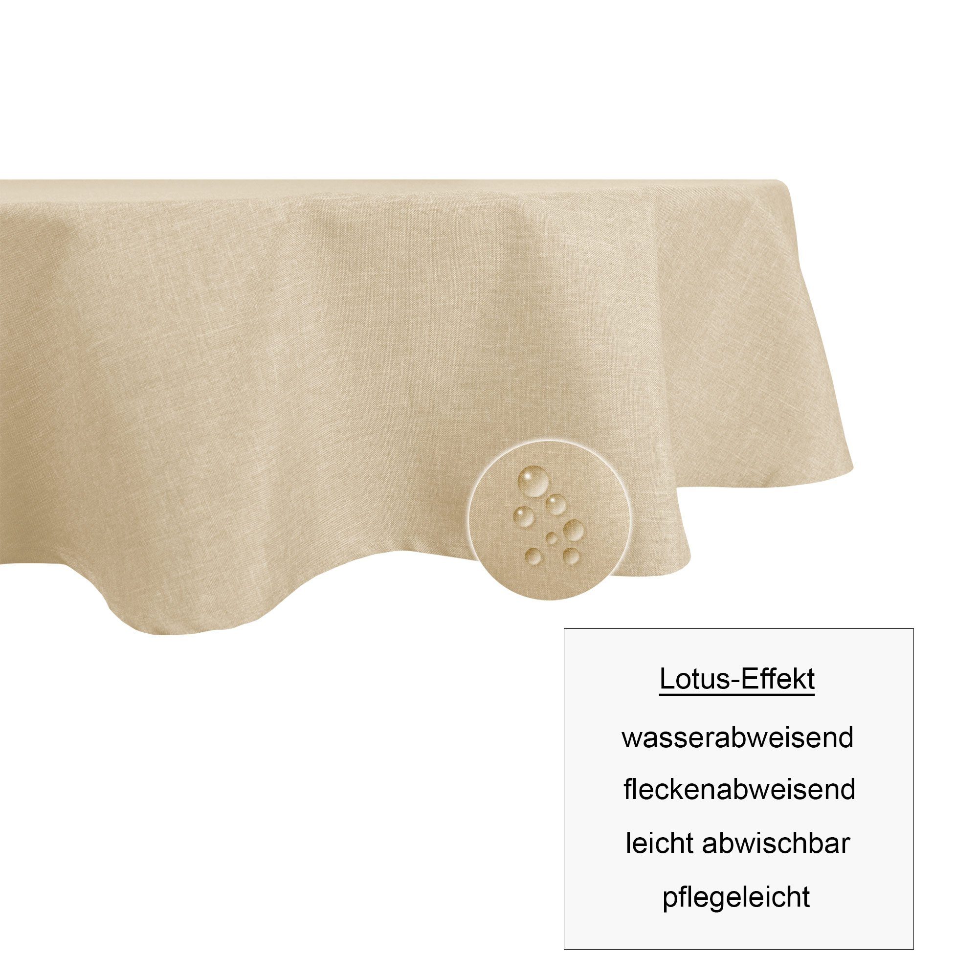 Haus und Deko Tischdecke Tischdecke oval Leinenoptik Lotuseffekt Tischwäsch günstig online kaufen
