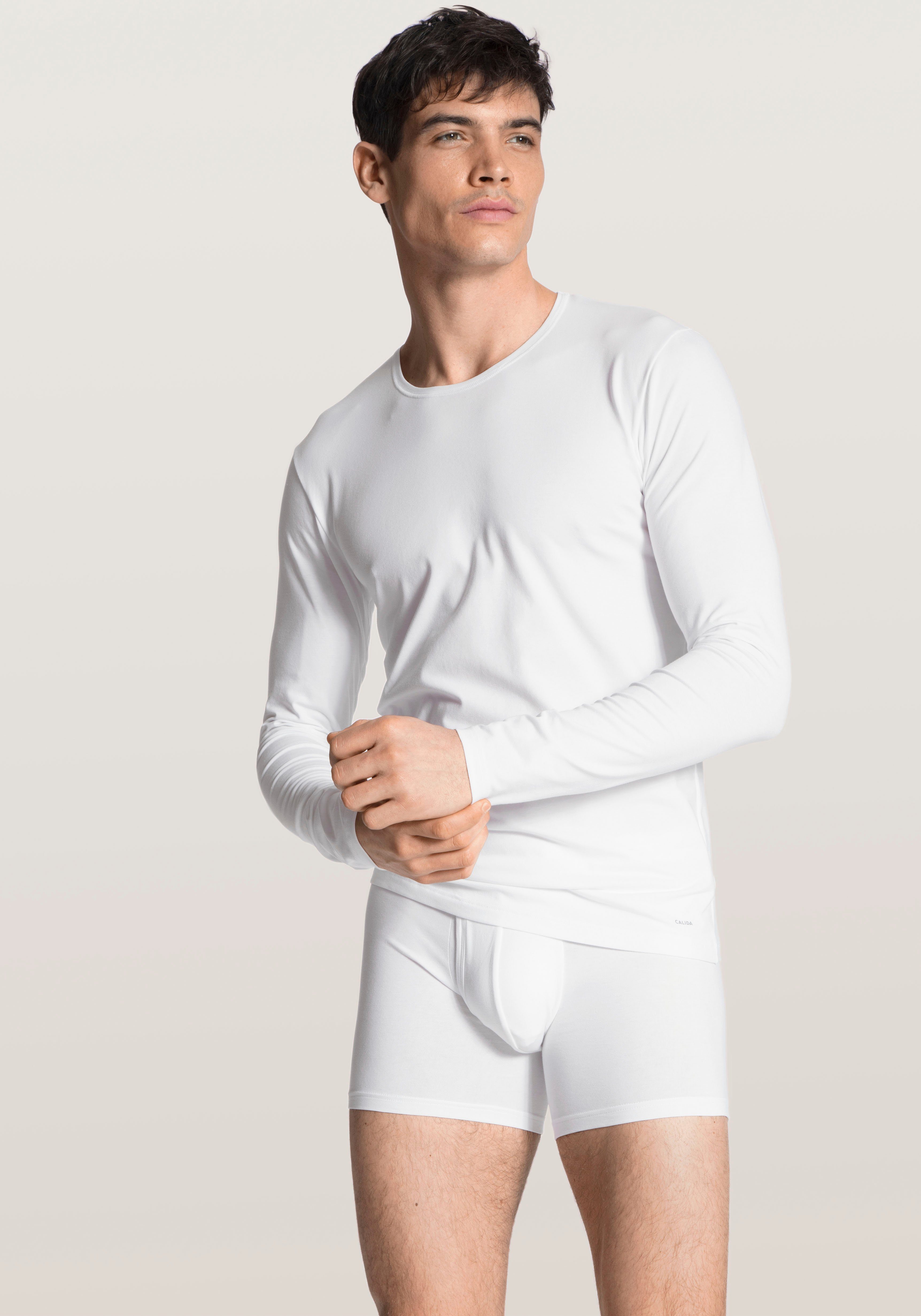 CALIDA Langarmshirt Cotton Code Rundhals-Ausschnitt, Single günstig online kaufen