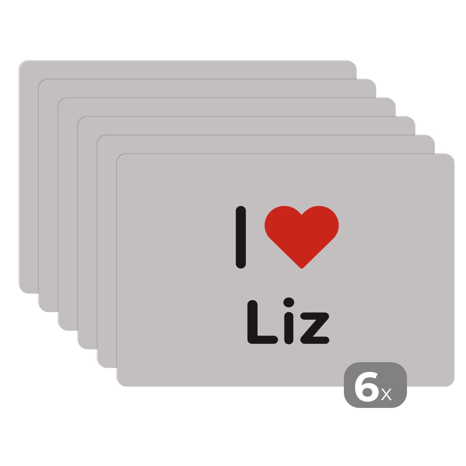Liz MuchoWow, - Platzdecken, Platzmatte, liebe - Schmutzabweisend Tischmatten, (6-St), Mädchen, Ich Platzset, Platzset,