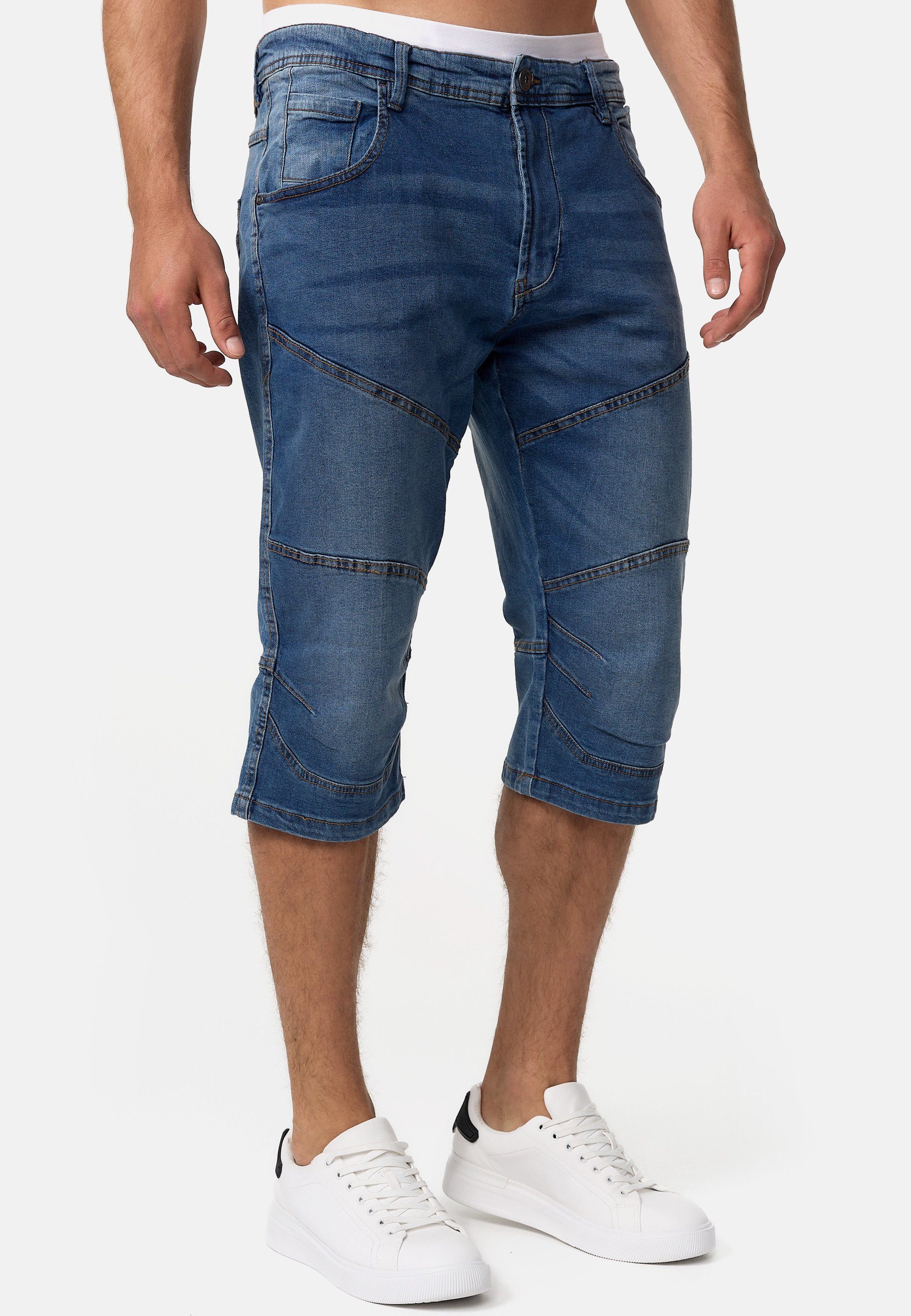 Indicode 3/4-Jeans Herren Fortune Herrenshorts Jeansshorts Shorts 3/4 Jeansshorts mit 5 Taschen