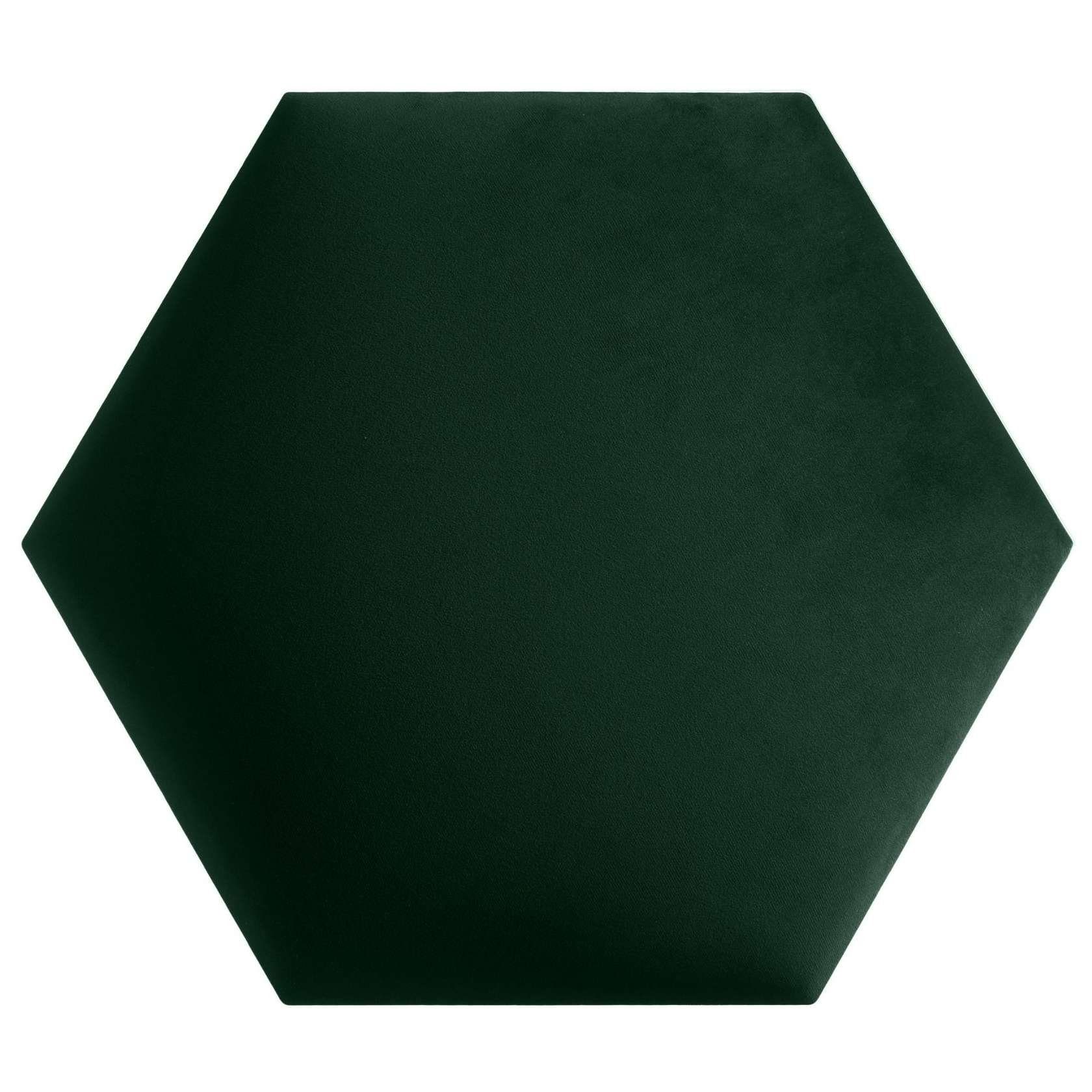 softwalls Kopfteil Wandkissen Stoff - Samt - Wandpaneele, Dunkelgrün - Hexagon, (1 St., 5 (sehr gut), Schalldämmend