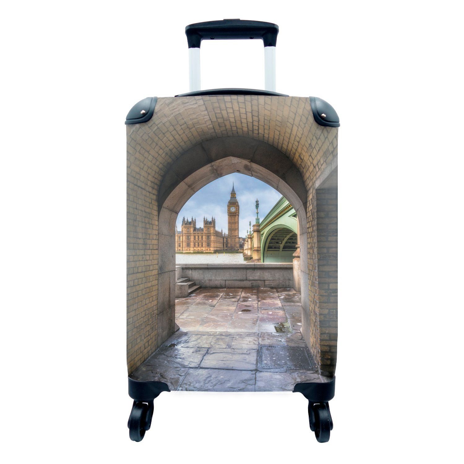 4 MuchoWow Trolley, die und mit of Westminster in, Reisekoffer auf Parliament rollen, Handgepäckkoffer Ferien, Houses Rollen, Handgepäck Bridge Reisetasche die für Blick