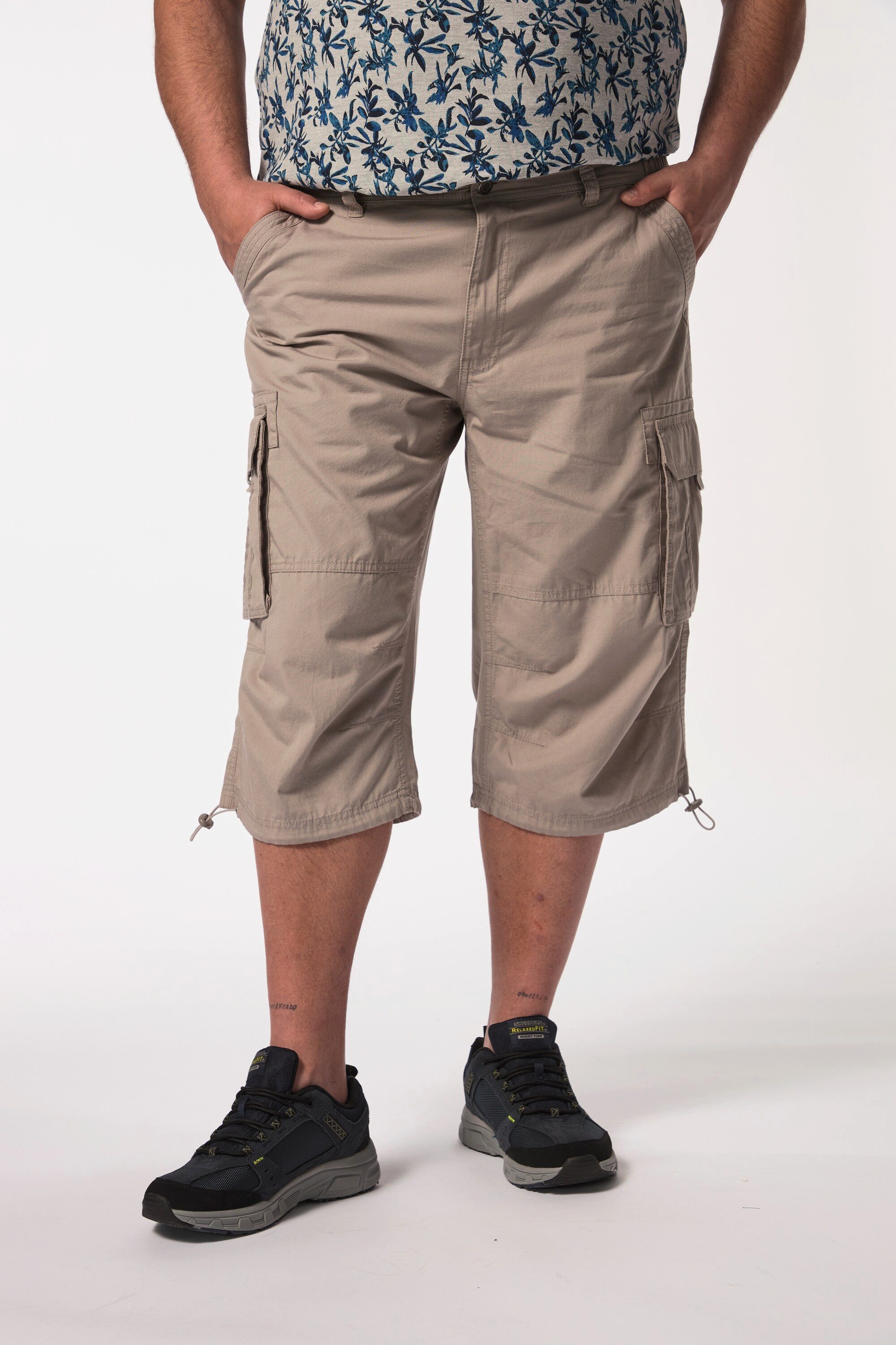 Men Plus Bermudas 3/4-Cargohose Ripstop teilelastischer Bund