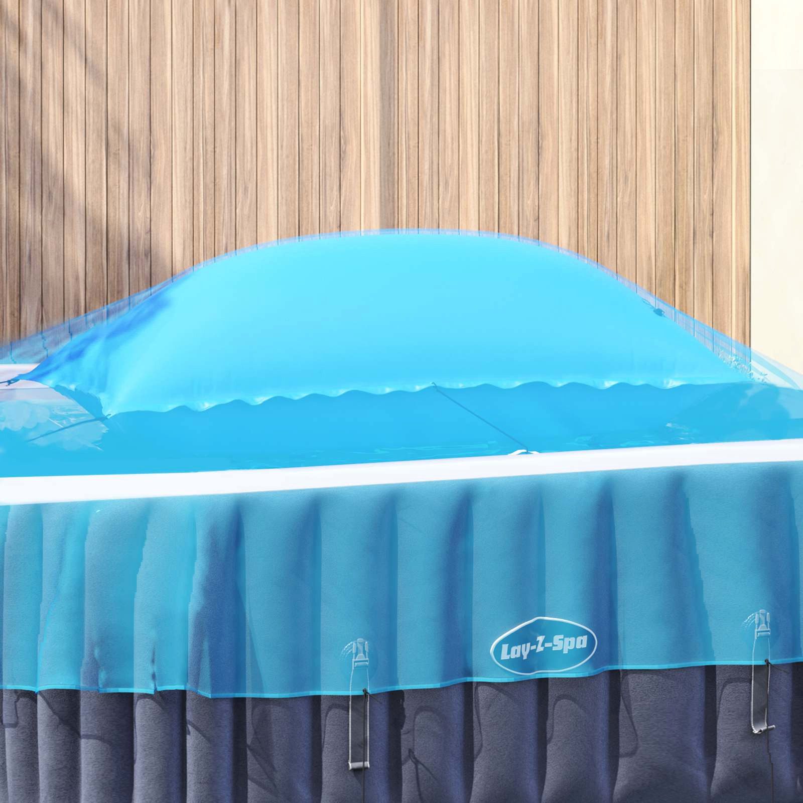 vidaXL aufblasbare Whirlpoolabdeckung, Pool-Kissen Blau 400 x 200 x 140 cm PVC