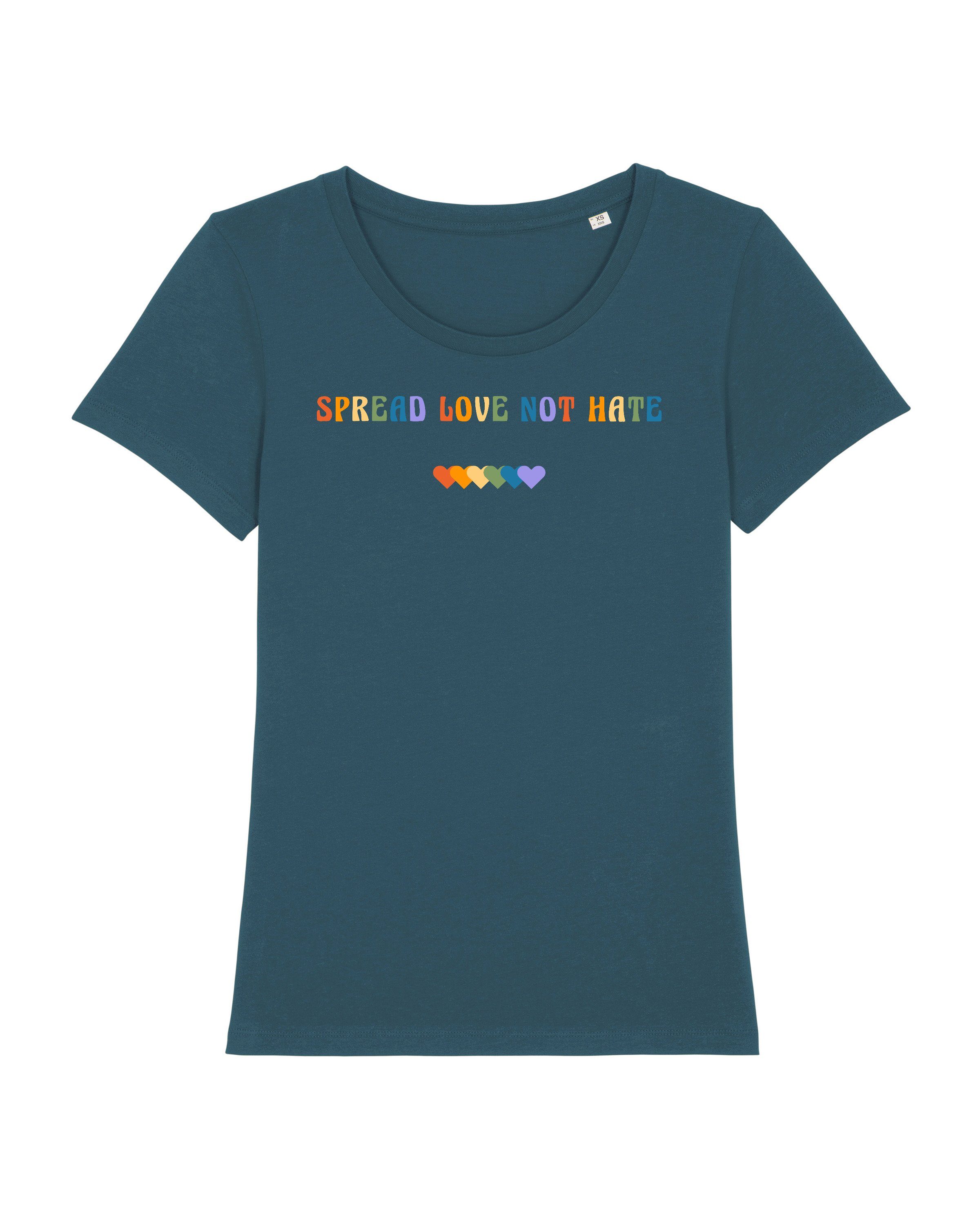 wat? Apparel Print-Shirt Spread Love not Hate (1-tlg) pertrol