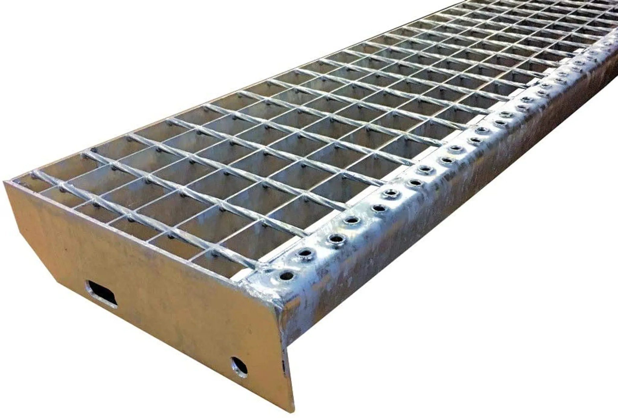 Thumbnail - SRM Design Gitterroststufe Treppenstufen Stahl Stufe 600x240x30/30mm Gitterroststufen Verzinkt