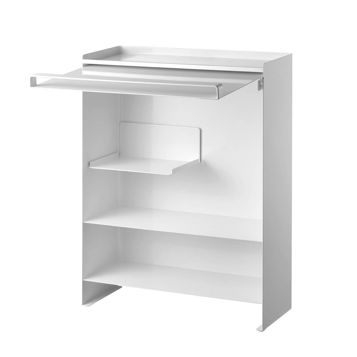 Yamazaki Küchenregal "Tower" Gewürzregal stehend schmal 38x49x16cm mit 3 Ebenen und Ablage, platzsparend, als Gewürz- und Aufbewahrungsregal in der Küche, Metall