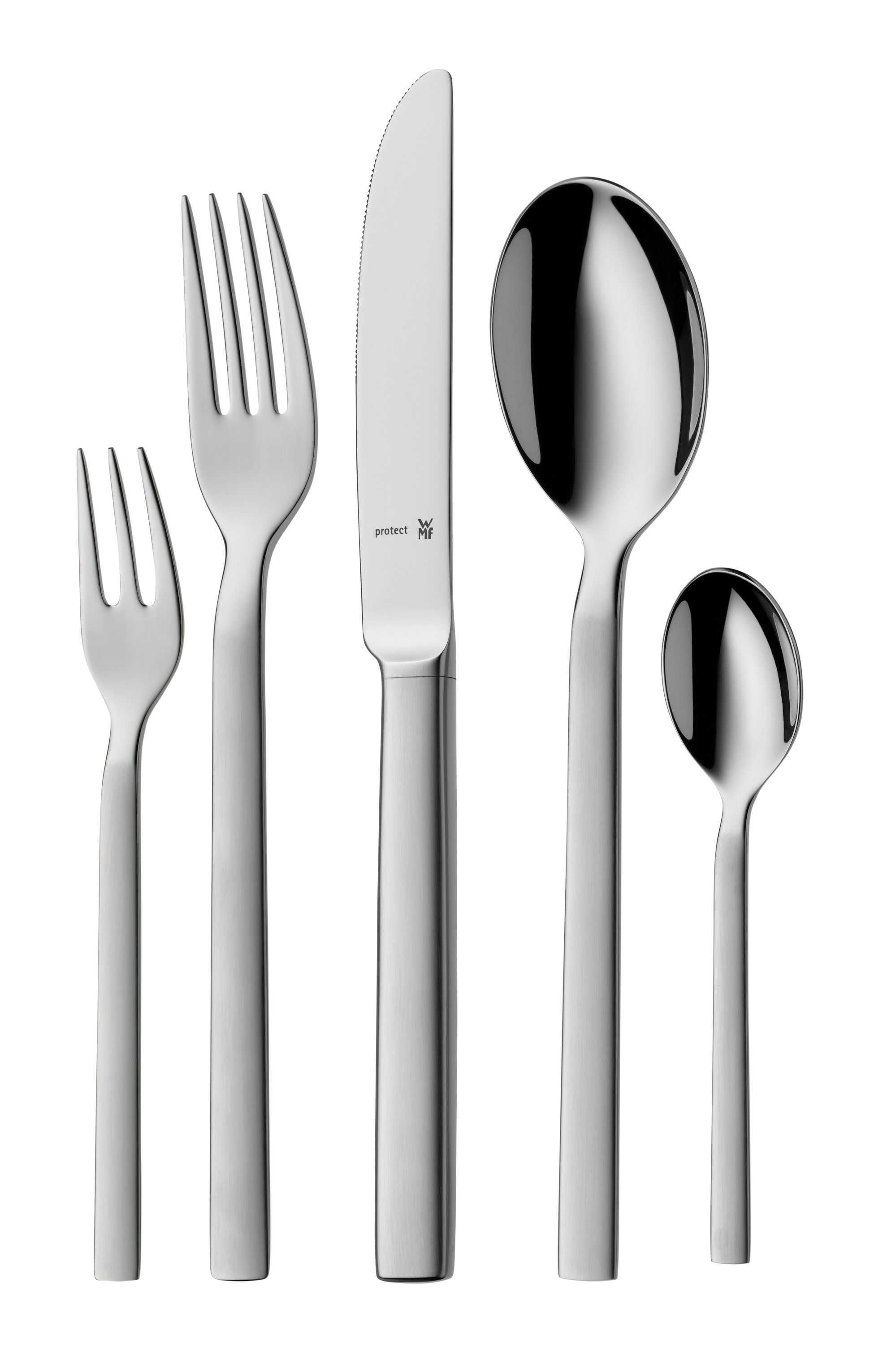 WMF Besteck-Set Lyric Plus (66-tlg), 12 Personen, Cromargan® Edelstahl Rostfrei, ergonomisch, Cromargan protect