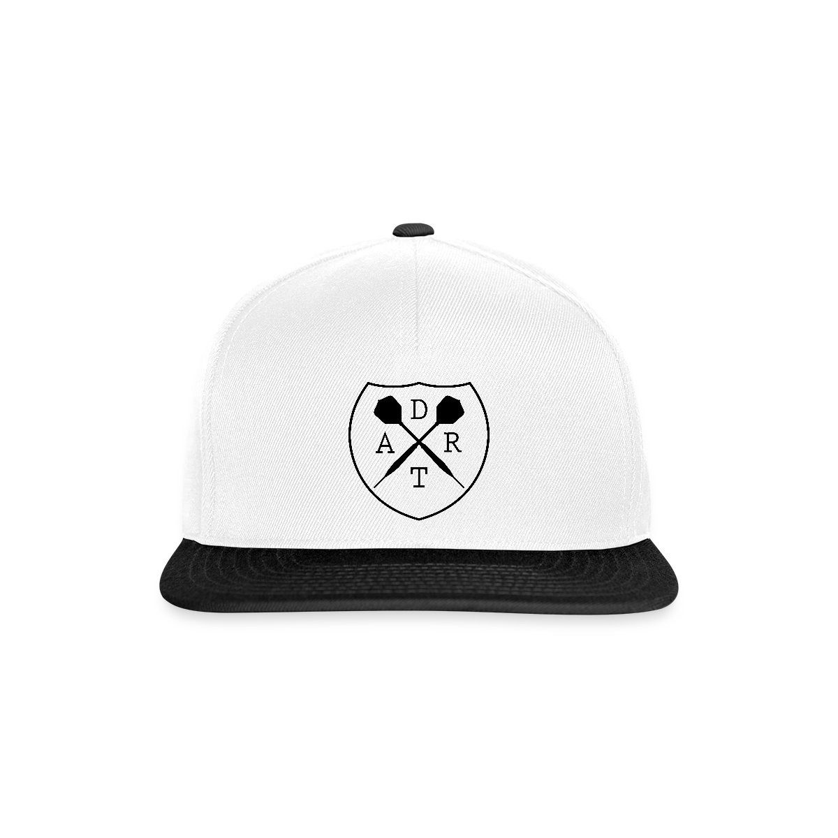 Spreadshirt Snapback Cap Dart Darts Dartsfan Dartpfeil Wappen Schwarz Snapback Cap (1-St)