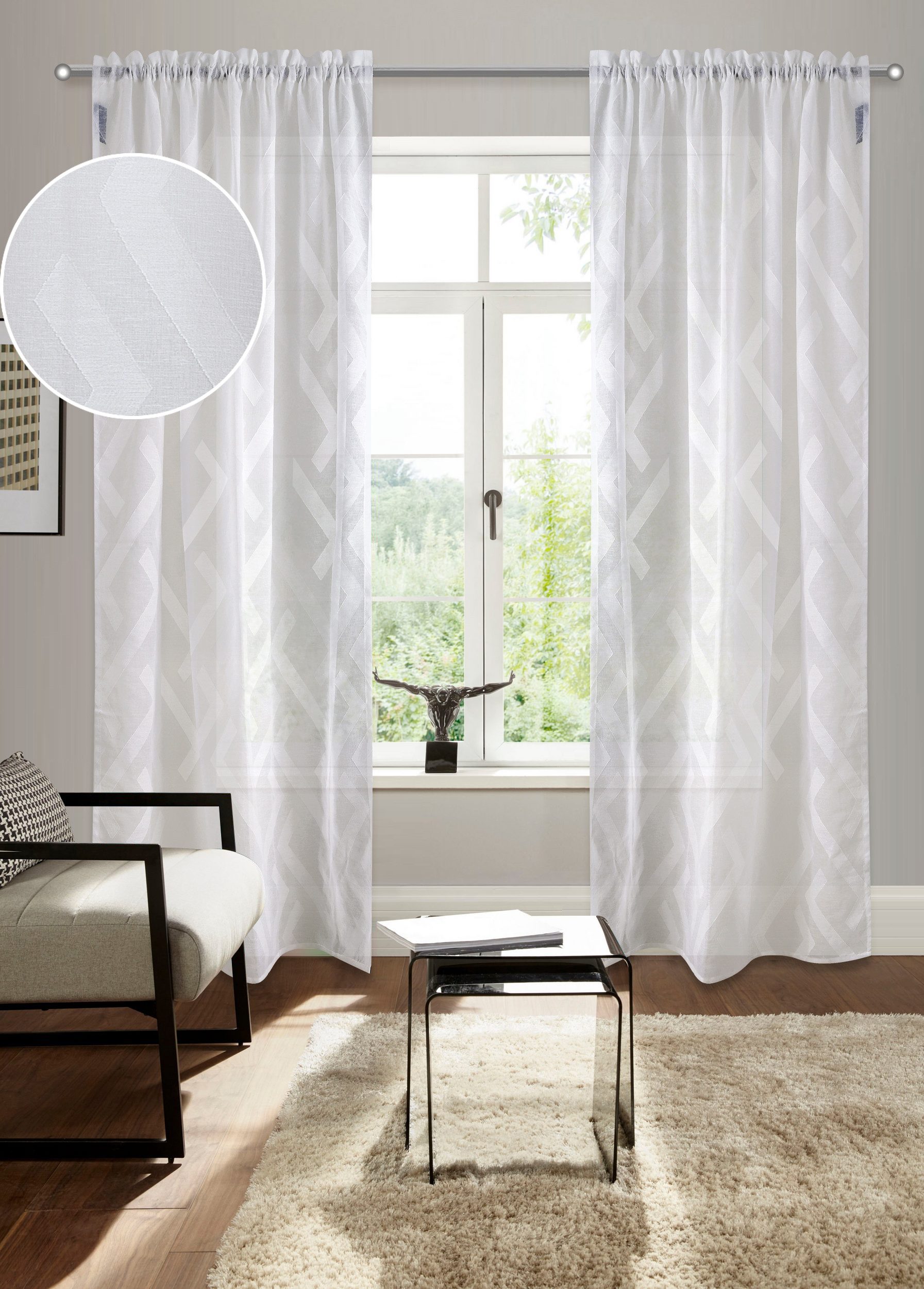 Bruno Banani Gardine Lynn (1 St), Stangendurchzug, halbtransparent, Scherli günstig online kaufen