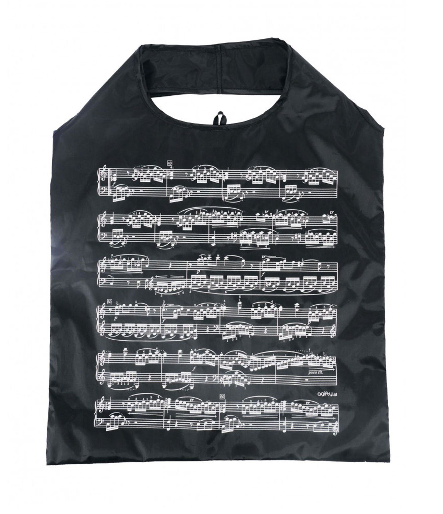 mugesh Tragetasche Shopping-Bag Tasche mit Notenzeilen, für Musiker schwarz