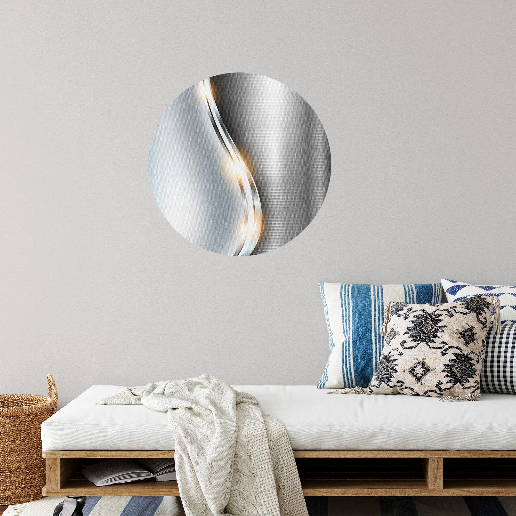 DEQORI Fototapete 'Elegantes Vektordesign', Rund, matte Leinwandstruktur, bedruckt, (1 St), selbstklebend Wandtattoo Motiv Wandtapete Wand Sticker Bild Tapete