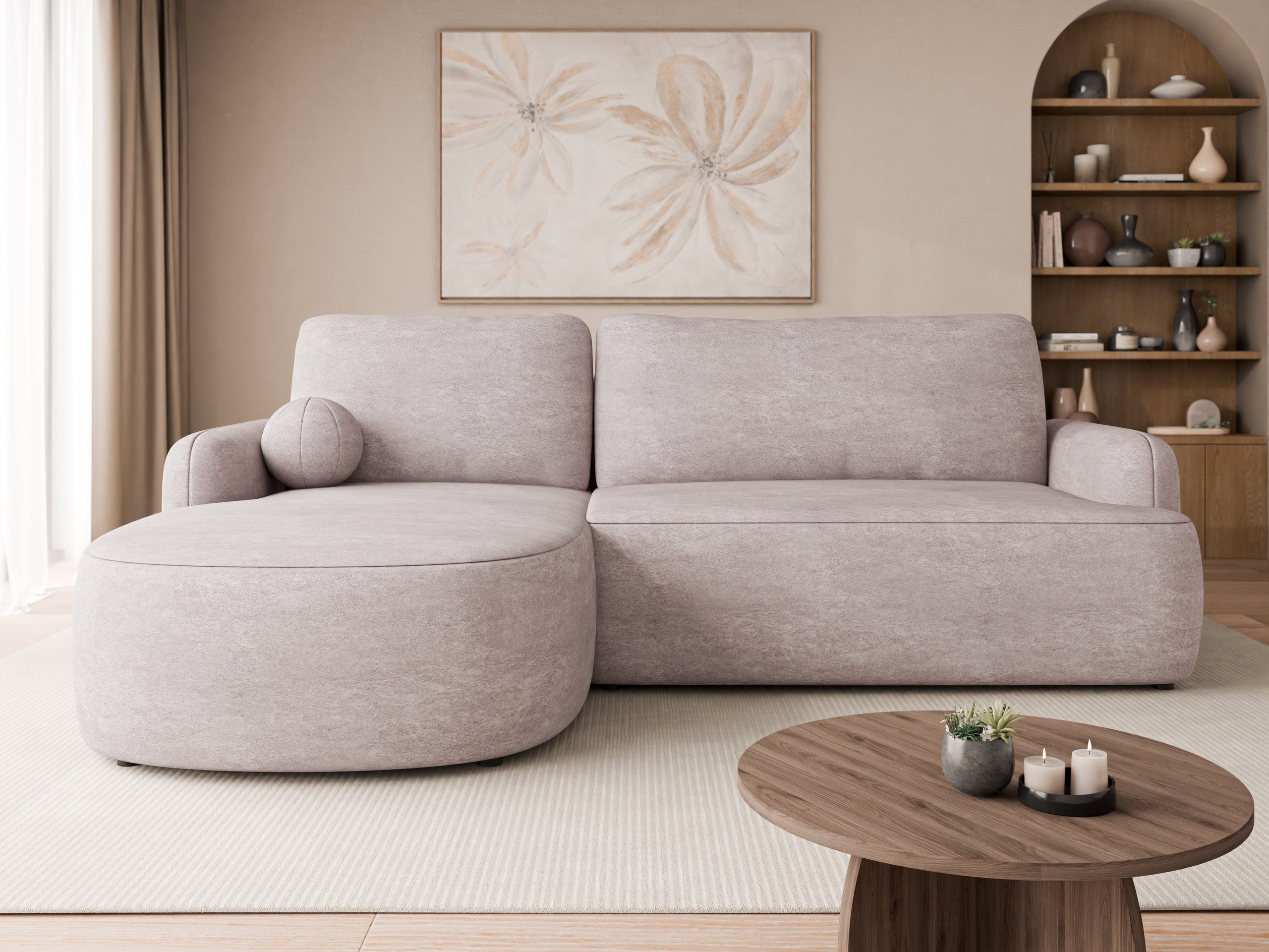 MIRJAN24 Ecksofa Loridu Premium, mit Schlaffunktion und Bettkasten, 250x174x90 cm, L-Form