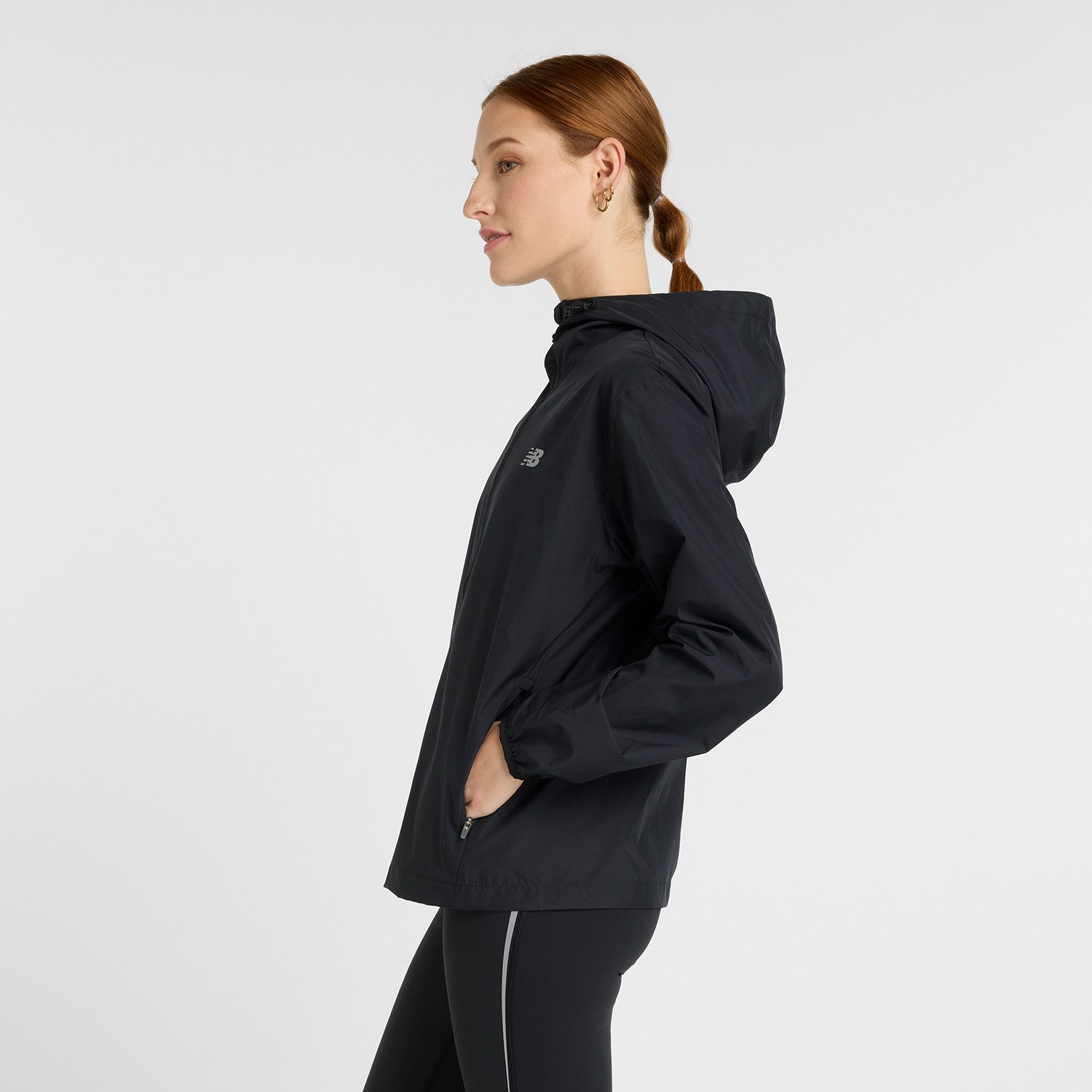 New Balance Laufjacke Hooded Jacket mit Kapuze, für Laufen, sportlicher Stil, aus Polyester-Obermaterial