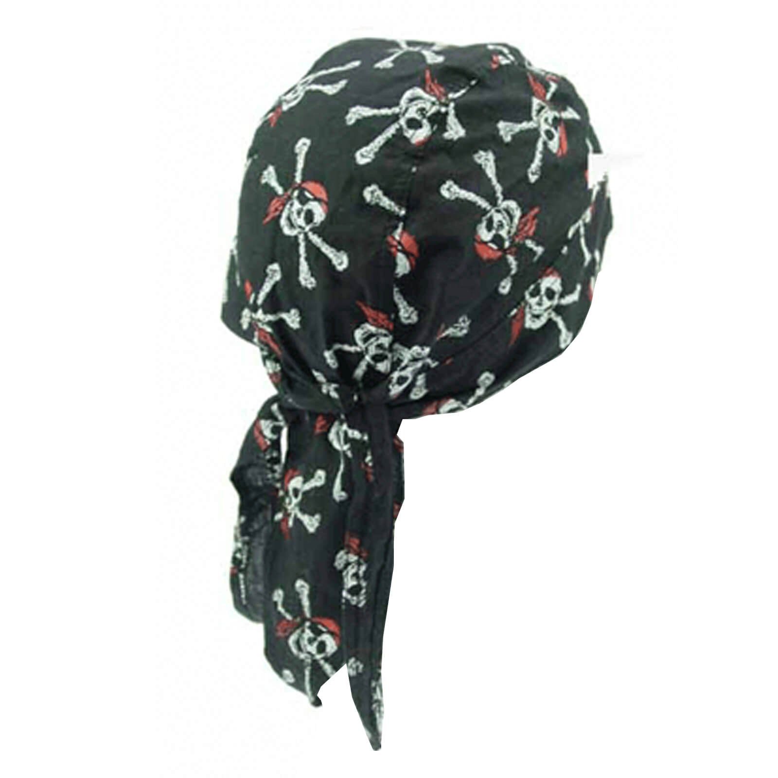 modAS Bandana, Unisex Multifunktionstuch Kopftuch Pirat Schwarz - Tuch mit Totenkopf-Print